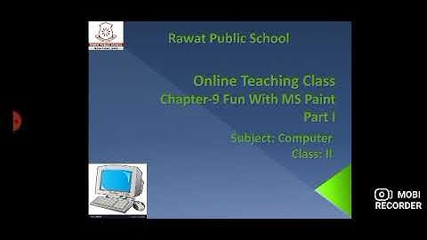 Computer I Class 2 I Ch-9  Fun With MS Paint I Part 1