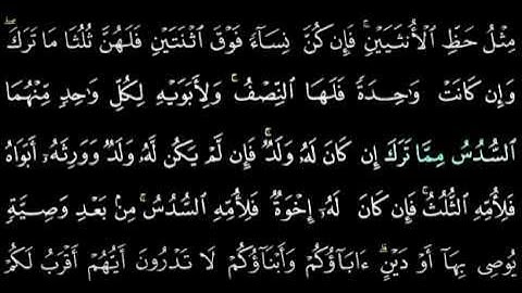 الايات11- 12-176 من سورة النساء