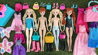 Disney Princess Frozen Dolls Unboxing Elsa, Anna, Belle & Ariel Satisfying Asmr Toy Reveal