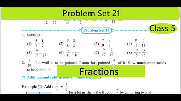 Problem Set 21 Class 5th Math Chapter 5 Fractions / Problem Set 21 full / Std 5 / Maharashtra Board