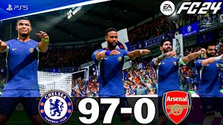 FIFA 24 - MESSI, RONALDO, MBAPPE, NEYMAR, ALL STARS | CHELSEA VS ARSENAL 97-0 | PS5 [4K60]