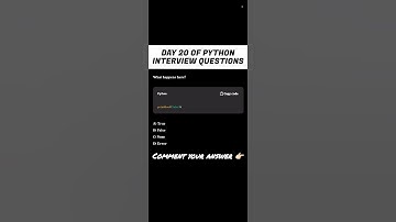 Day 20 | Python Interview prep | Tricky question #shorts #shortvideo #ytshorts #effectking #trending