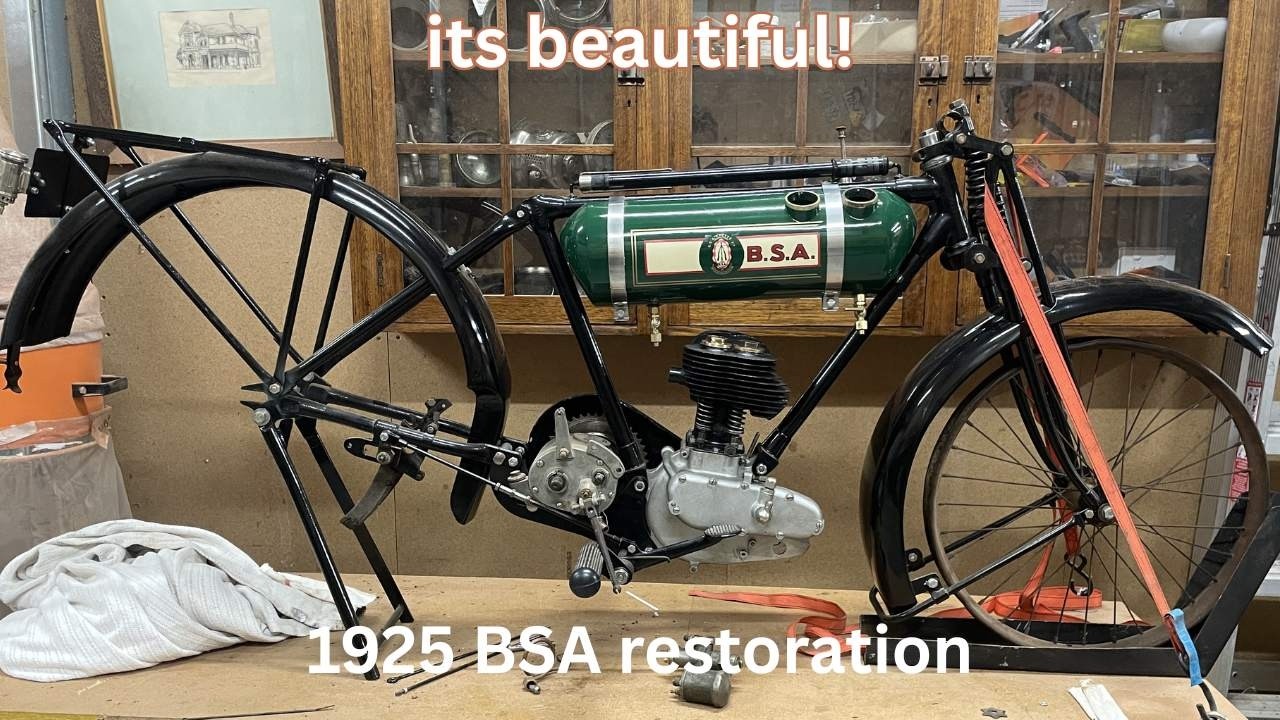 OMG its beautiful 1925 Round Tank BSA restoration - YouTube