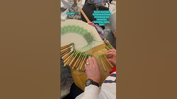 Green bobbin lace! Love this design! #bobbinlace #art #fiberart #lace #lacemaking