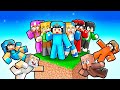 10 Friends On ONE BLOCK In Minecraft With Crazy Fan Girl!