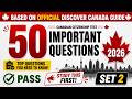 Canadian Citizenship Test | 50 Must Know Questions from Official Discover Canada Guide SET02