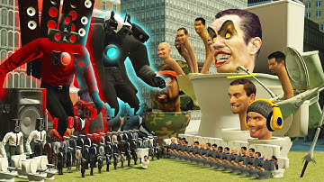MECHA CAMERA MAN AND SPEAKER MAN BOSS ARMIES VS SKIBIDI DOB DOB TOILET BOSS ARMY In Garry