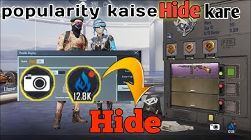How to hide popularity in pubg mobile || pubg main popularity kaise hide kare