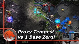 StarCraft 2: ONE Base Proxy Tempests vs Zerg!