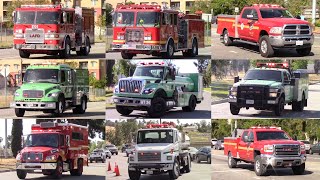 Multi-Agency Brush Fire Response: LAFD, LACo.FD, ANF Fire, & LA Park Ranger