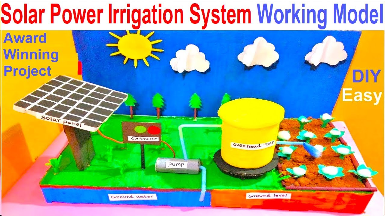 Solar Power Irrigation System Project Model For School Science Exhibition Science Fair Project