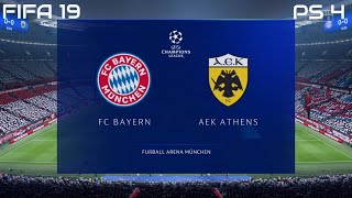 FIFA 19 FC Bayern vs AEK Athens Gameplay UEFA Champions League (4K)