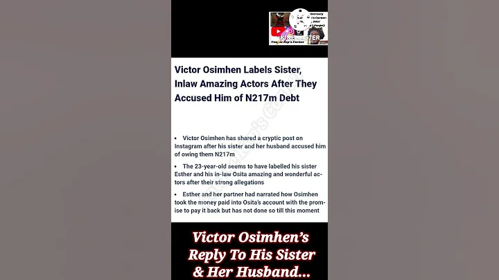 Victor Osimhen’s Reply To His Sister & Her Husband...