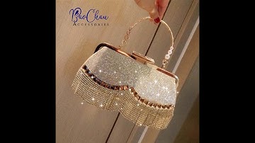 Ví Clutch Cầm Tay Đi Tiệc Đính Đá Kim Sa Cao Cấp Bảo Châu