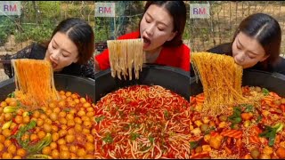 SPICY SPECIAL NOODLES MUKBANG [COOKING] CHINESE GIRL EATING SHOW🍜🥢🌶️