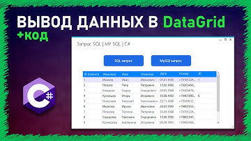 Вывод данных в DataGridView из БД | SQL | MySQL | C#