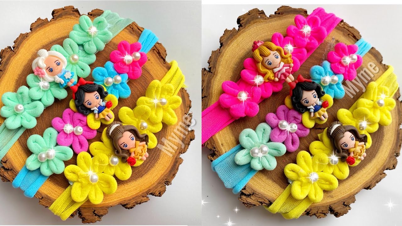 Flores de tubo de media - tiaras para bebe