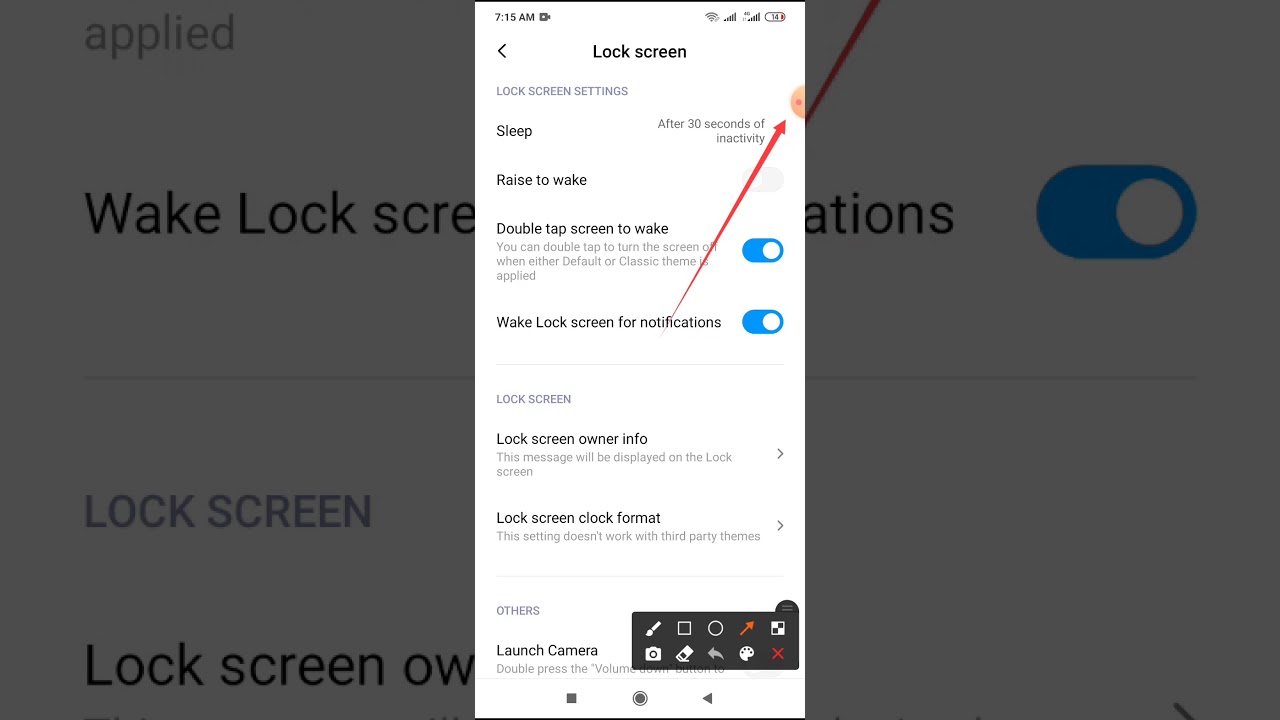 15 Second sleep time setting on redmi note 8