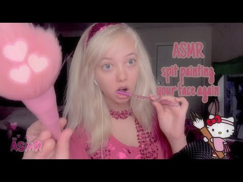 ASMR spit painting your face again🎨 (fast and aggressive) 