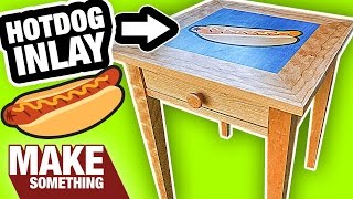 How to Make a Shaker Table with a Hotdog Wood Inlay! Making a traditional Shaker table with easy joinery and marquetry inlay. Subscribe for weekly woodworking projects: http://www.