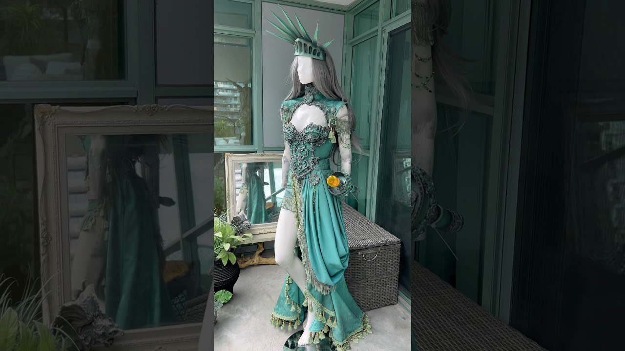 New York 🗽🍎 #newyork #cosplay #cosplayer #costume #statueofliberty #halloween #halloweencostume