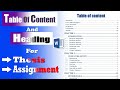 How To Add Heading And Table Of Content For Thesis And Assignment Using Microsoft Word