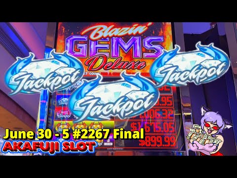 The final battle!! Blazing Gems Deluxe Slot Machine Jackpot Hand Pay