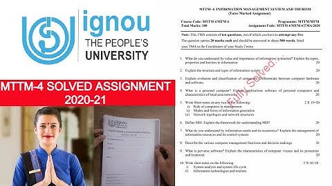 MTTM-4 SOLVED ASSIGNEMENT 2020-21 II MTTM/MTM ASSIGNMENT IGNOU 2020-21