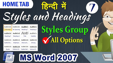 Styles and Headings - Styles Group All Options in Ms Word 2007 | Be A Computer Expert