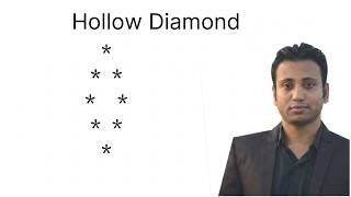 C programming Bangla Tutorial 5.186 : Pattern | Part 30 (hollow diamond shape)