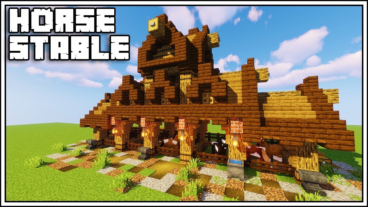 Minecraft Horse Stable Tutorial How To Build Youtube