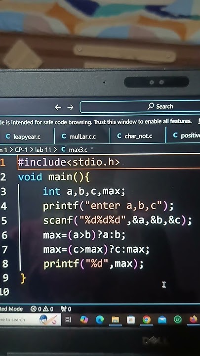 Maximum three numbers using ternary operator in C programming - YouTube