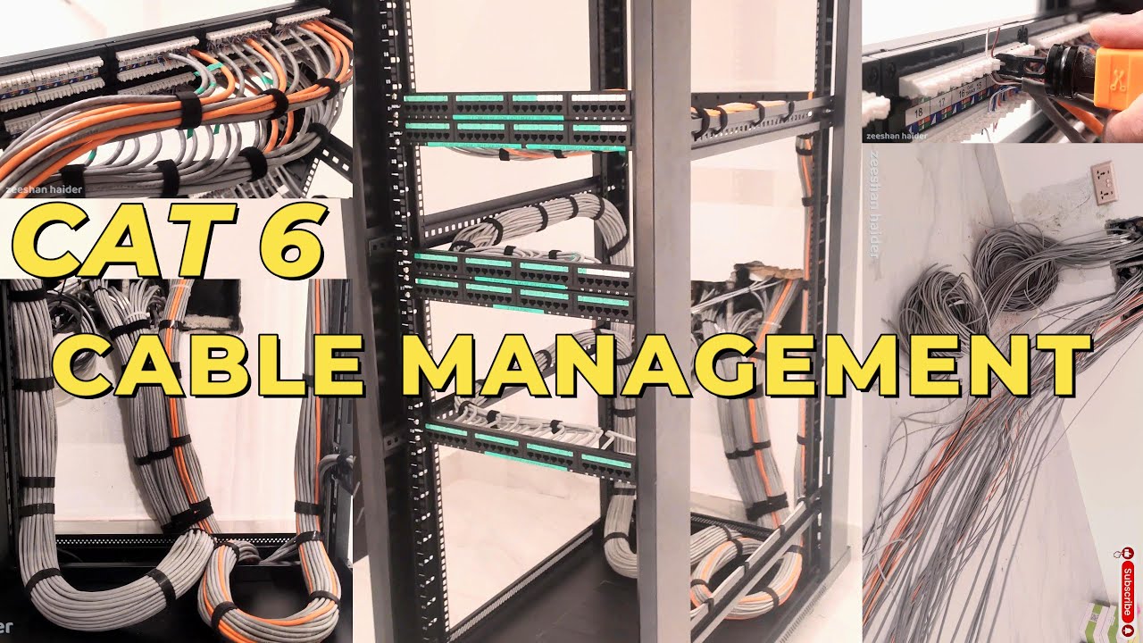 CAT6 Cable Management in 42U Cabinet with Patch Panel Use Velcro ...