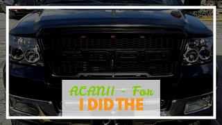 ACANII - For 2004-2008 Ford F150 LED Halo Ring Black Housing Projector Headlights Headlamps, Dr...