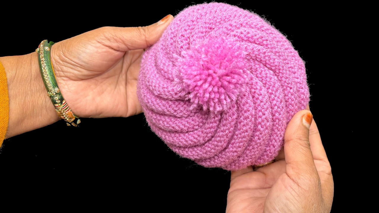 647- Spiral Cap Knitting 💕 ख़ूबसूरत टोपी बनाये आसानी से