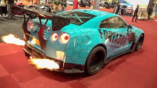 Supercars Revving at Car Show - 1000HP Skyline R33, Top Secret Supra, Valkyrie, Widebody GT-R R35