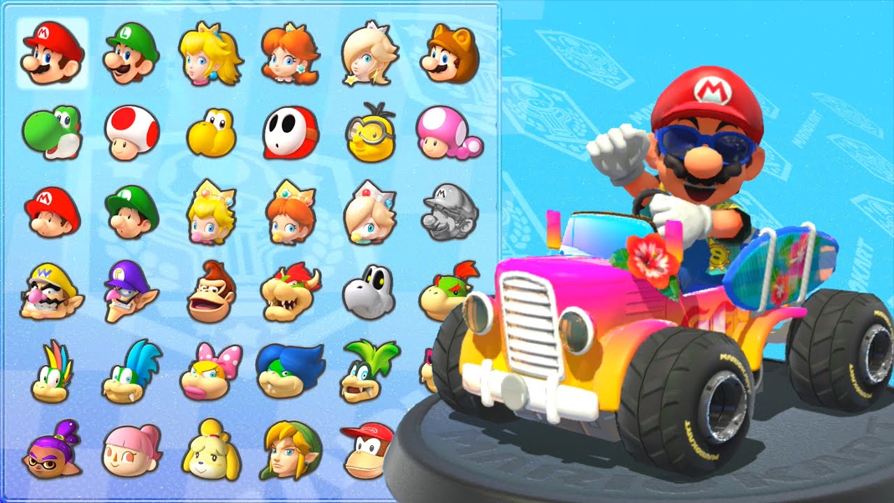 MK8D - アロハシャツを着たマリオがトラックをドライブ | Nintendo