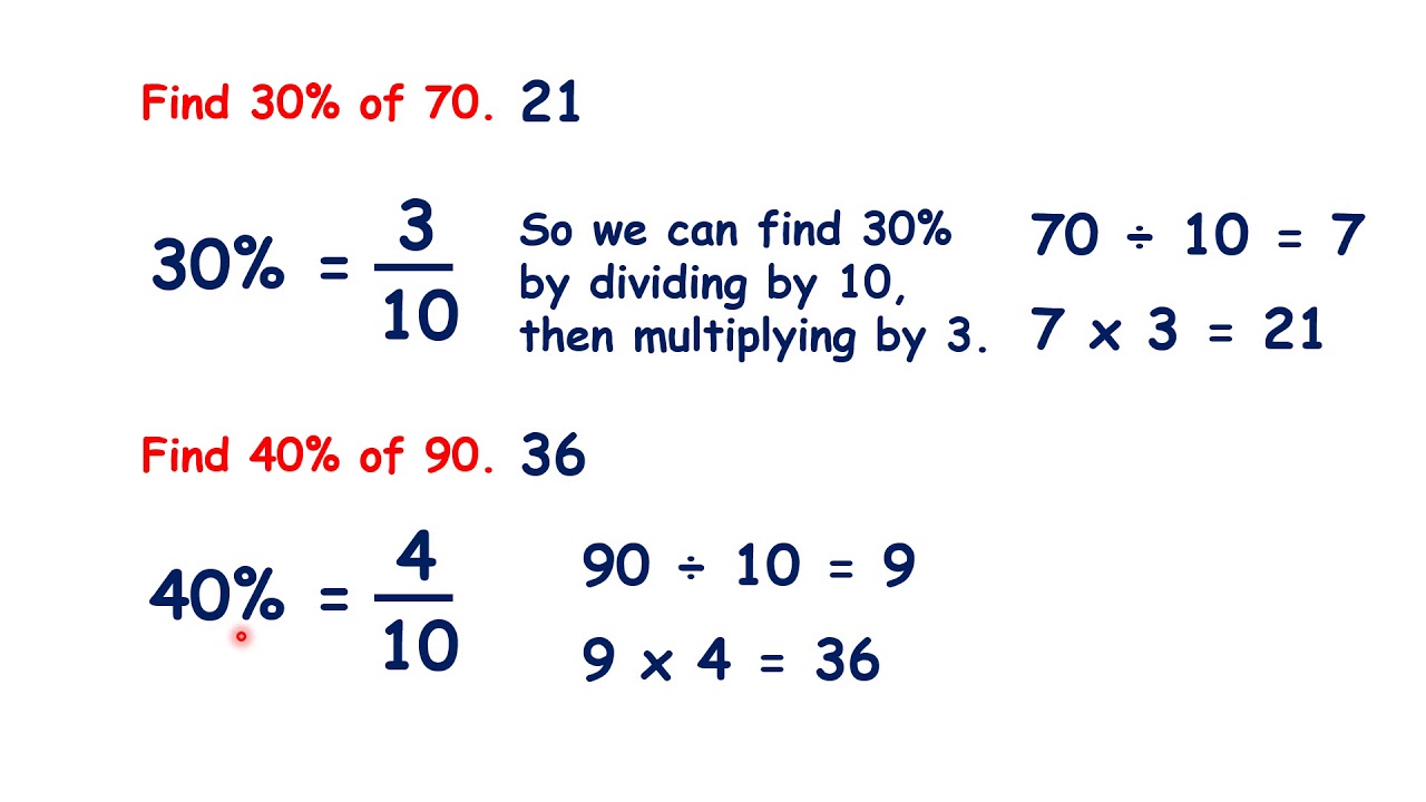 calculating a percentage