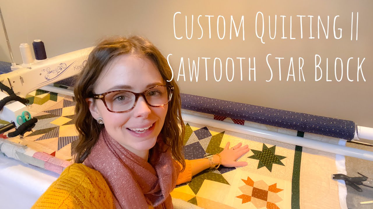 Custom Quilting || Small Sawtooth Star Block  || Barn Star Quilt || VLOG 20