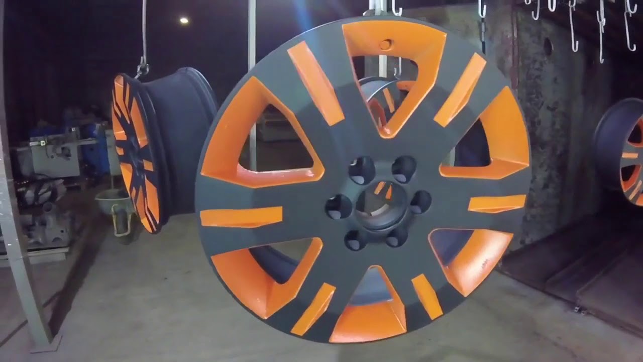 Покраска дисков в два цвета - YouTube