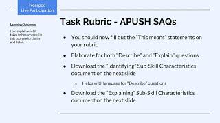 AmStud Task Rubric - APUSH Short Answer Question