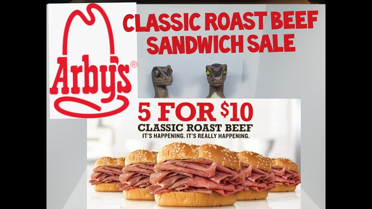 Arby's Roast Beef Sandwich 5 for 10 Sale Fast Food Review Dinosaurs