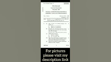 IGNOU |•|(MCS 12)Computer Organisation &Assembly Language Question Paper|•| Dec 2013|•|Own Classroom