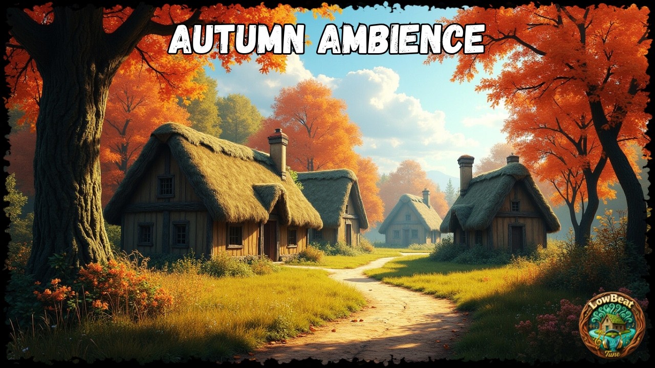 Golden Enchanted Forest Village🍂 | Medieval Celtic Autumn Ambience for Focus & Calm | LowBeat Tune 🍁