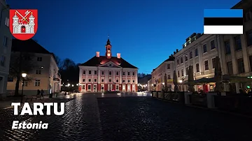 Tartu, Estonia. A spring evening walk in the Old Town. 4K