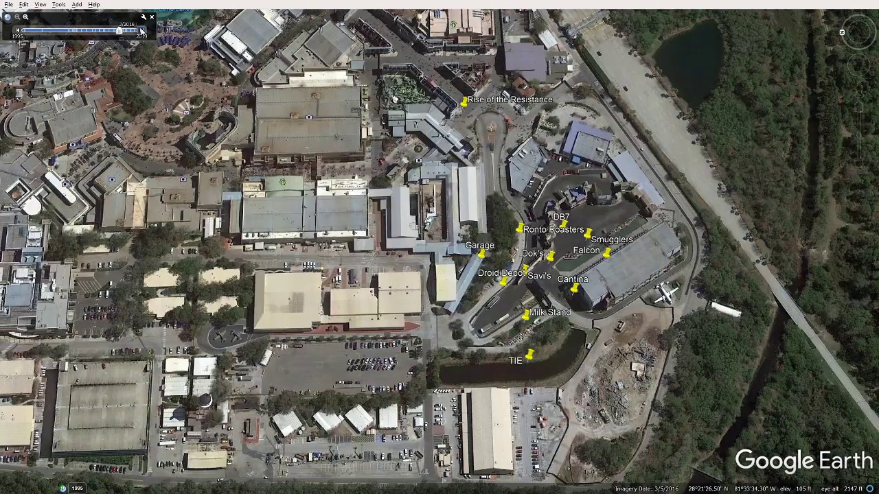 Disney's Hollywood Studios 5 Year Google Earth Timelapse YouTube