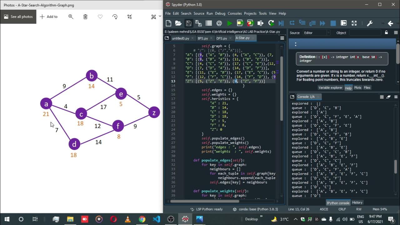 A Star Graph Algorithm Implementation using python with source code ...