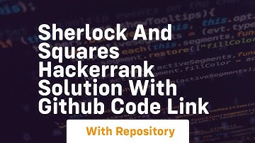 Sherlock and squares hackerrank solution with github code link