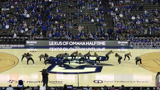 Creighton Dance Team performance MBB 2/3 featuring Billy Bluejay
