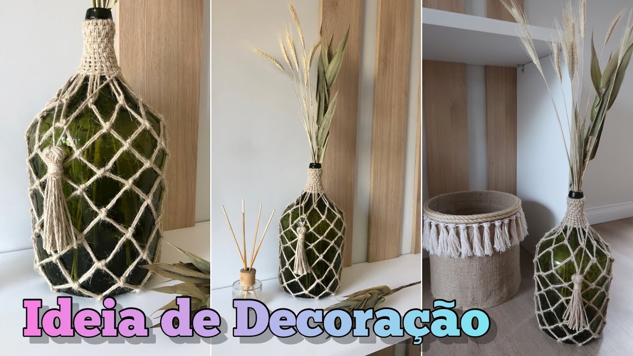 #DECORAÇÃO USANDO GARRAFA DE VIDRO #façavocêmesmo